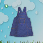 Modern Kids Wear for Girls 100% Organic Cotton Denim Dungree - Blue