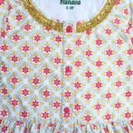 Girls Organic Cotton Ethnic Printed Top & Salwar-White & Red - Image 2