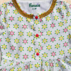 Girls Organic Cotton Rangoli Printed Top & Salwar - White - Image 6