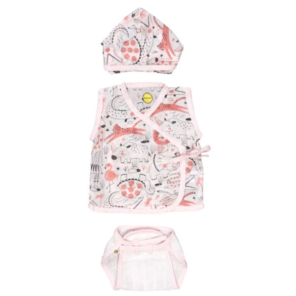 Unisex 100% Organic Cotton Animal Printed Jhabla Set