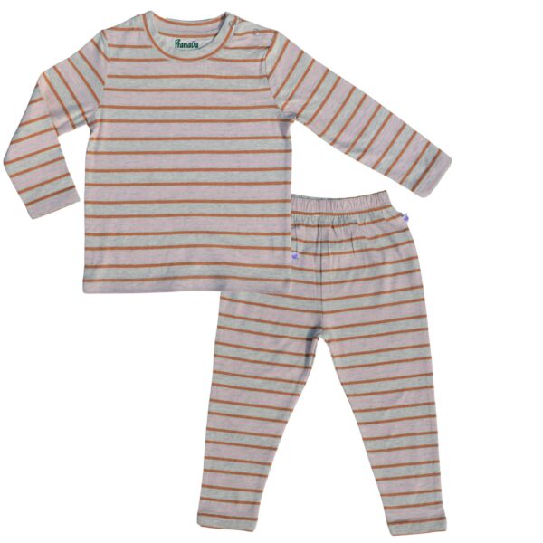 100% Organic Cotton Striped Tee With Coordinating Pant Set