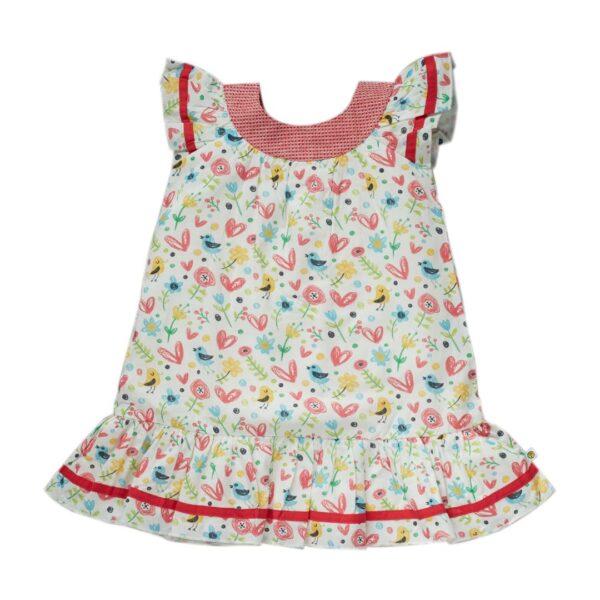 Girls 100% Organic Cotton Floral Printed Frock