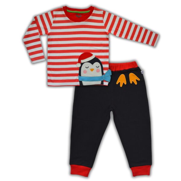 Unisex Penguin Embroidered Xmas Theme T-Shirt & Pant