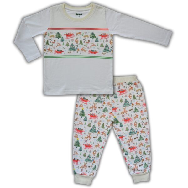 Unisex Christmas Theme Printed T-Shirt & Pant Set