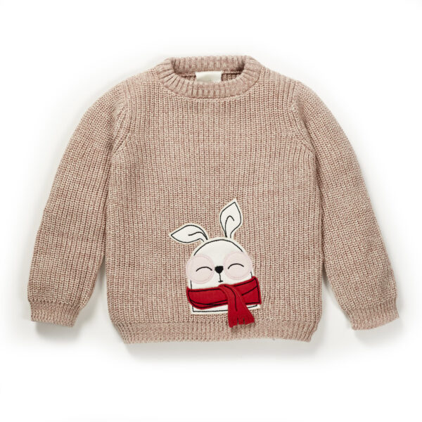 Girls Animal Embroidered 100% Organic Cotton Sweater