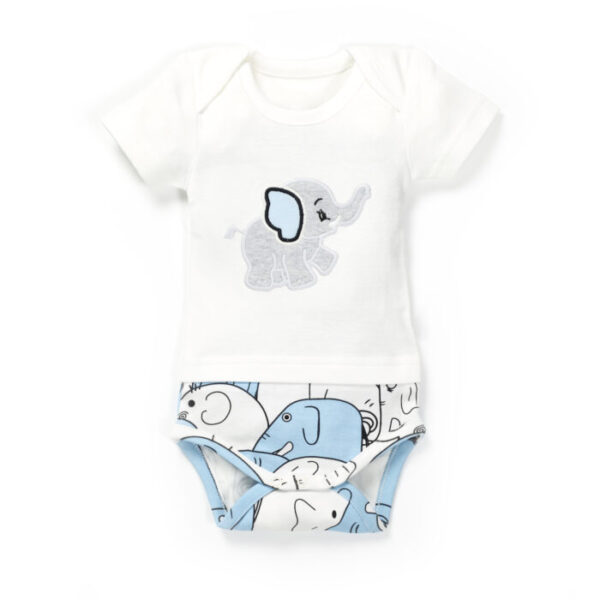 Boys 100% Organic Cotton Bodysuit with Elephant print