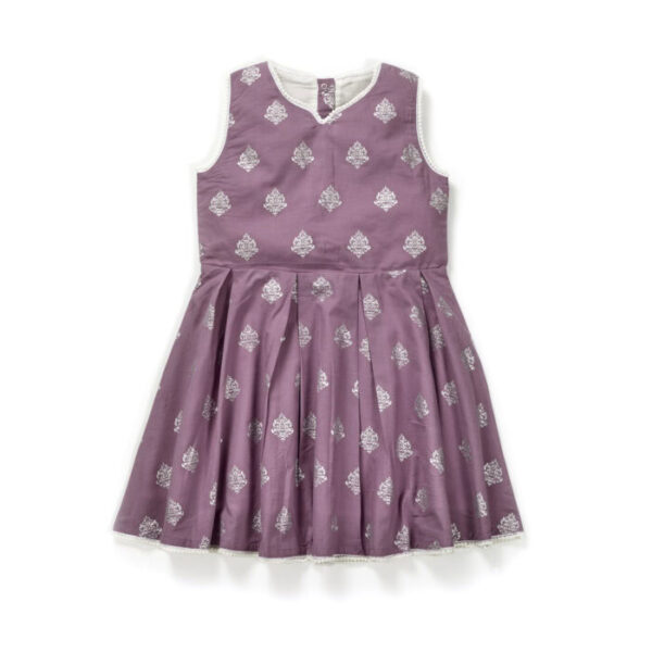 Girls Glitter Printed 100% Organic Cotton Frock