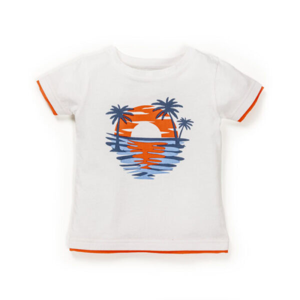 Kids Boys Summer Theme Printed Organic Cotton T-Shirt