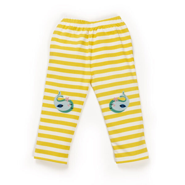 Kids Girls Fish Printed 100% Organic Cotton Leggings