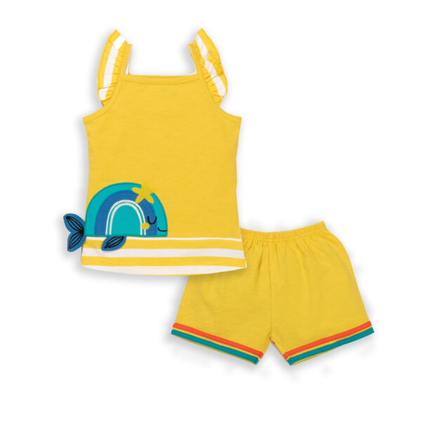 Girls Embroidered 100% Organic Cotton Top & Shorts