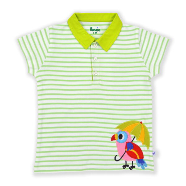 Boys Parrot Embroidered Organic Cotton Polo T-Shirt