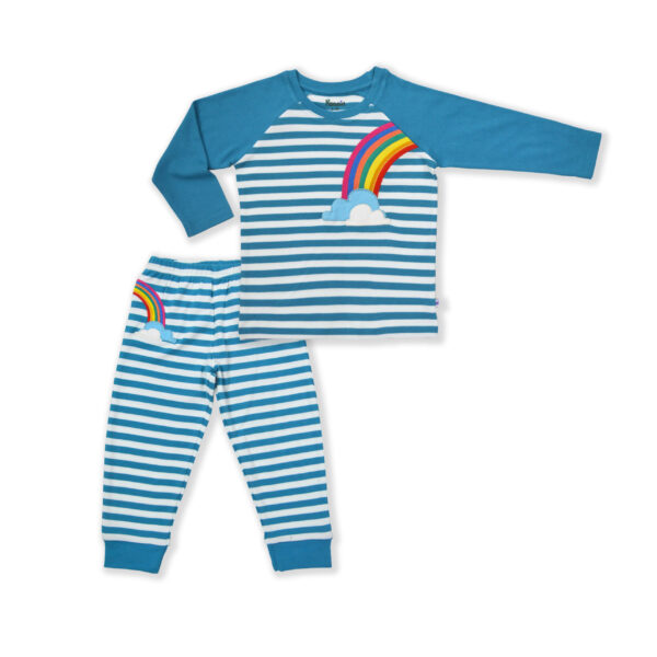 Unisex Rainbow Embroidered Raglan T-Shirt and Pant Set