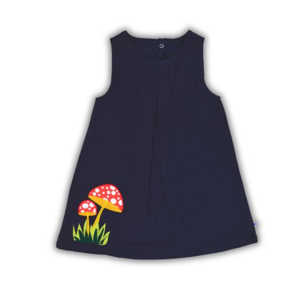 Girls Mushroom Embroidered Corduroy A-Line Frock