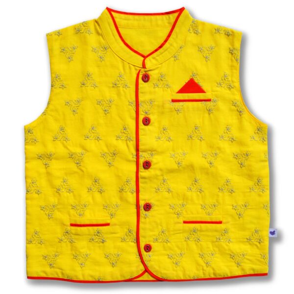 Boys Organic Cotton Rangoli Embroidered Ethnic Jacket