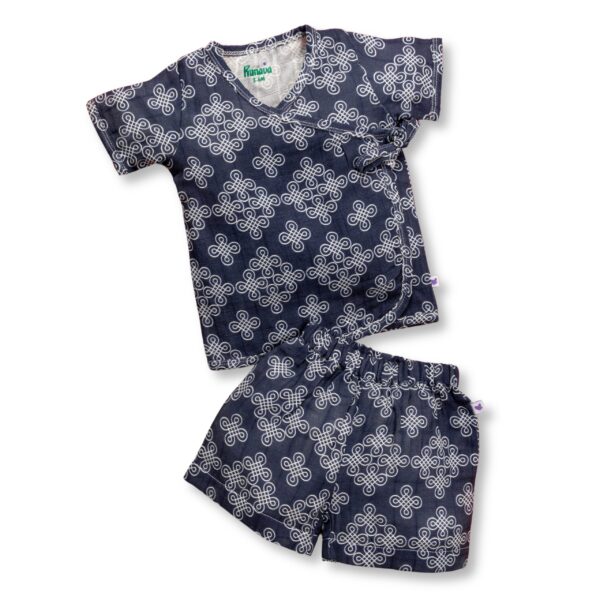 Unisex Kolam Printed Organic Cotton Jhabla & Shorts