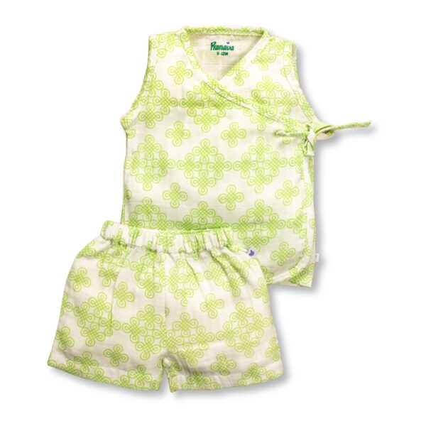Unisex Kolam PrintedOrganic Cotton Jhabla & Shorts