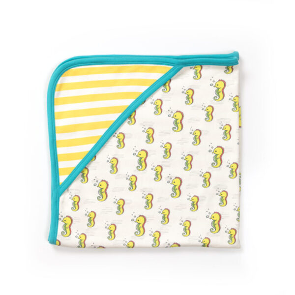 Seahorse Printed Newborn Baby Interlock Blanket
