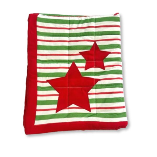 Unisex 100% Organic Cotton Festive Xmas Quilted Blanket