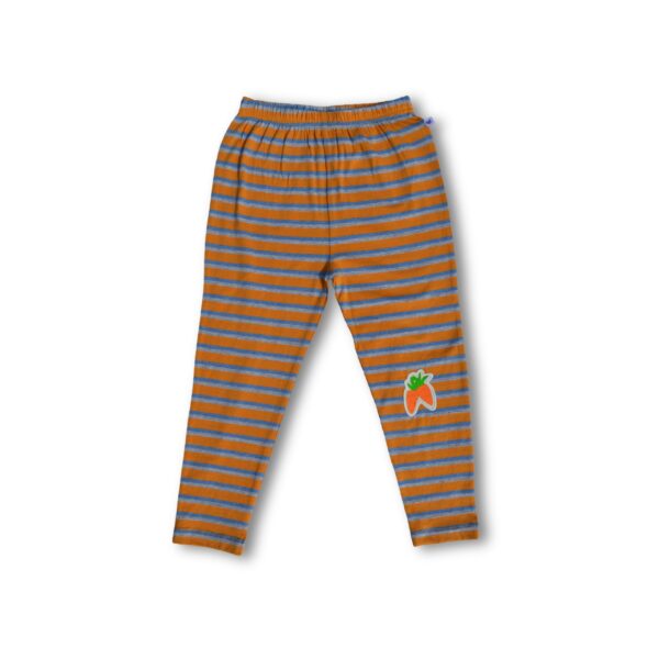 100% Organic Cotton Carrot Embroidered Striped Pant