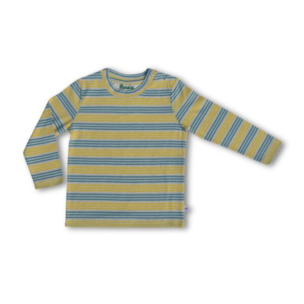 100% Organic Cotton Full Sleeves Round Neck Striped Tee