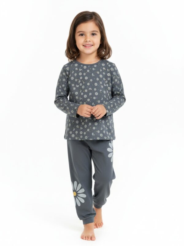 P-034_MOD Girls Organic Cotton Single Jersey Grey DTM Co-Ordinate - Image 1