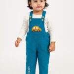 Unisex Organic Cotton Corduroy Tobermery Teal Dungaree